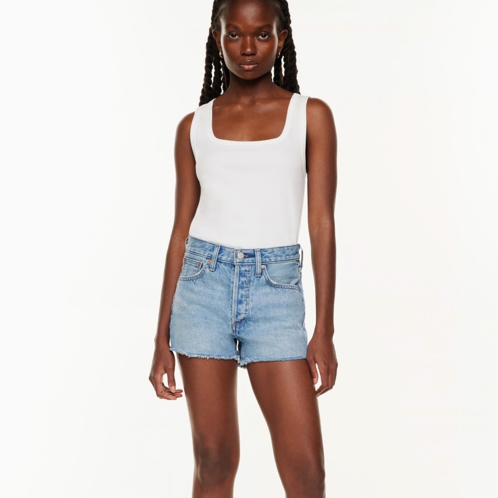 Denim Forum Light Blue High-Rise Jean Shorts